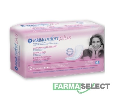COMPRESAS PARA TODO TIPO DE PÉRDIDAS FARMACONFORT PLUS, NORMAL 12 U